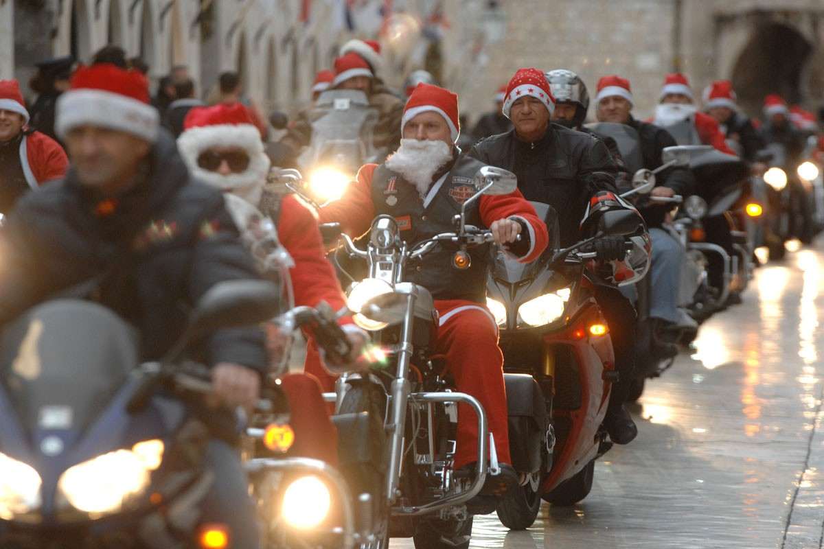 Dubrovnik Bikers' Christmas Spirit on Stradun