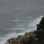 Rain and rough sea in Dubrovnik
