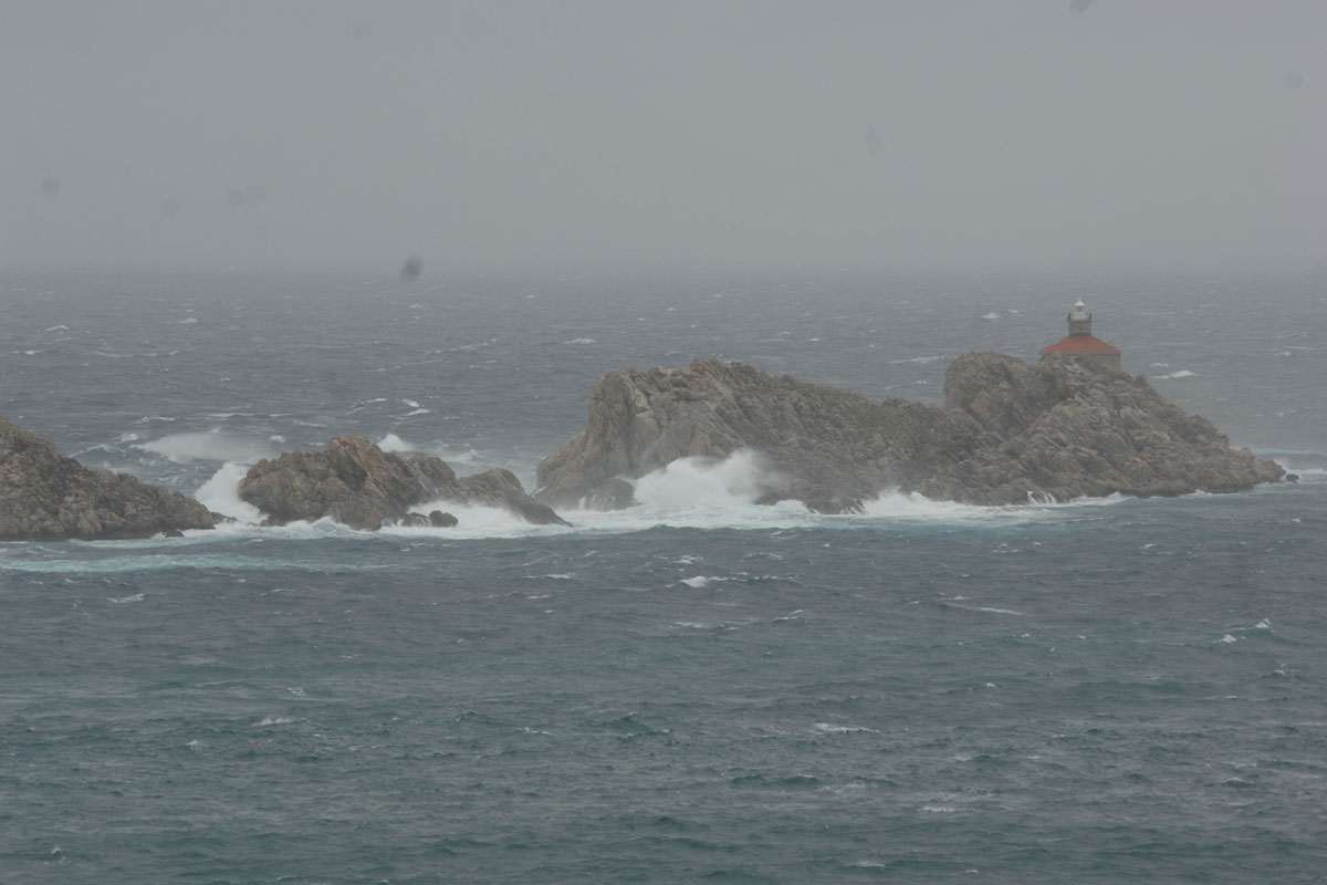 Rain and rough sea in Dubrovnik