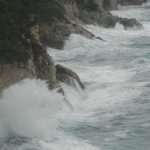 Rain and rough sea in Dubrovnik