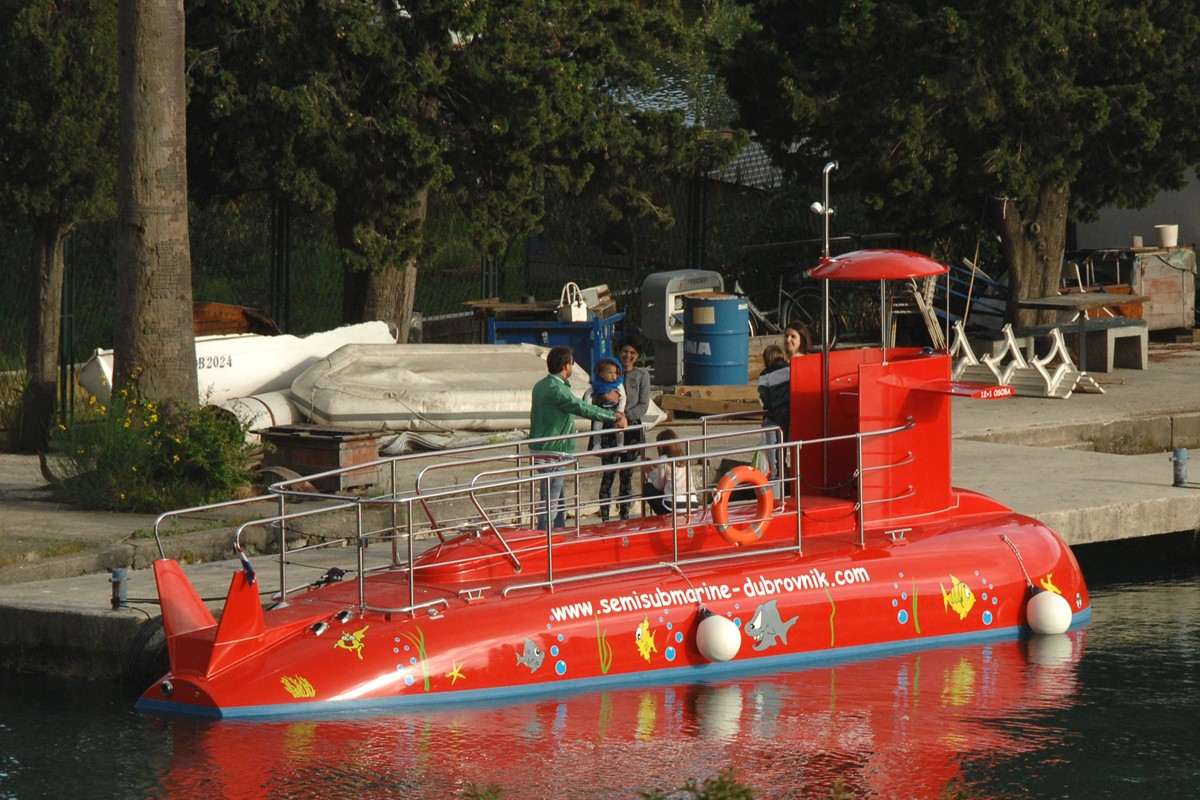 Red Submarine in Dubrovnik