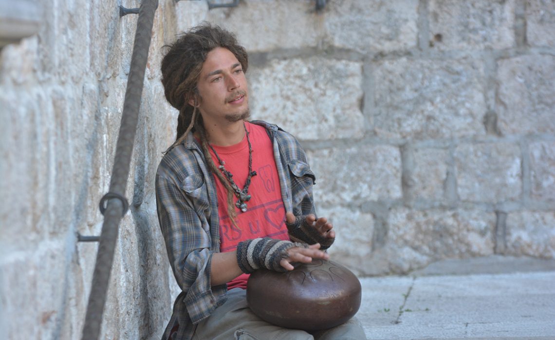 Eric on the bike in Dubrovnik